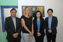 This research was led by Dr Leo Poon (Right 1), Associate Professor of the School of Public Health, Li Ka Shing Faculty of Medicine, HKU. Major team members from the School of Public Health in this study include Dr Sophie A Valkenburg (Left 2), Post-doctoral Fellow, Dr Olive Li TW (Right 2), Post-doctoral Fellow, Professor Malik Peiris (Left 1), Tam Wah-Ching Professor in Medical Science and Chair Professor of Virology and Professor Yi Guan, Daniel CK Yu Professor in Virology. The team, together with the collaborators from USA, developed a novel influenza A vaccine which can be adapted for mass production in case of a worldwide influenza outbreak.